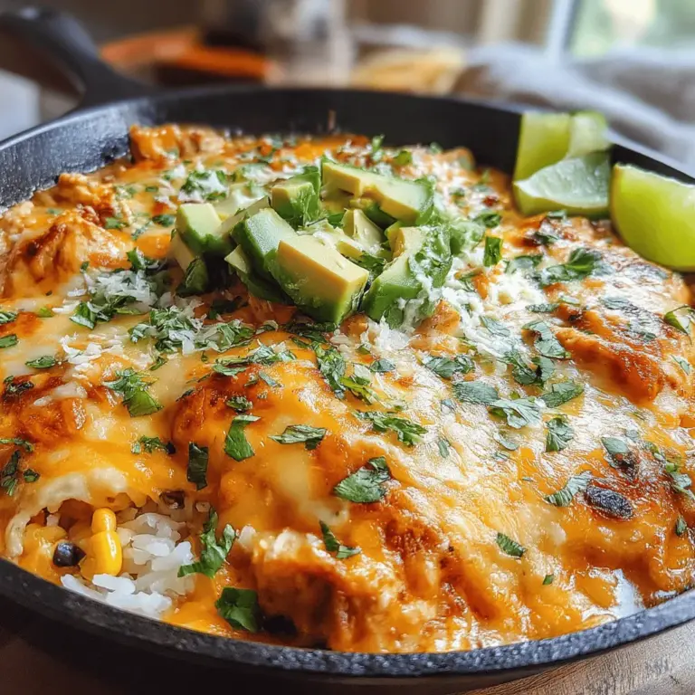 Cozy Chicken Verde Enchilada Skillet is the perfect dish for those chilly nights when you crave something warm and comforting. This one-pan meal combines tender chicken, zesty green enchilada sauce, and wholesome ingredients, making it a delicious option for family dinners or a cozy night in.