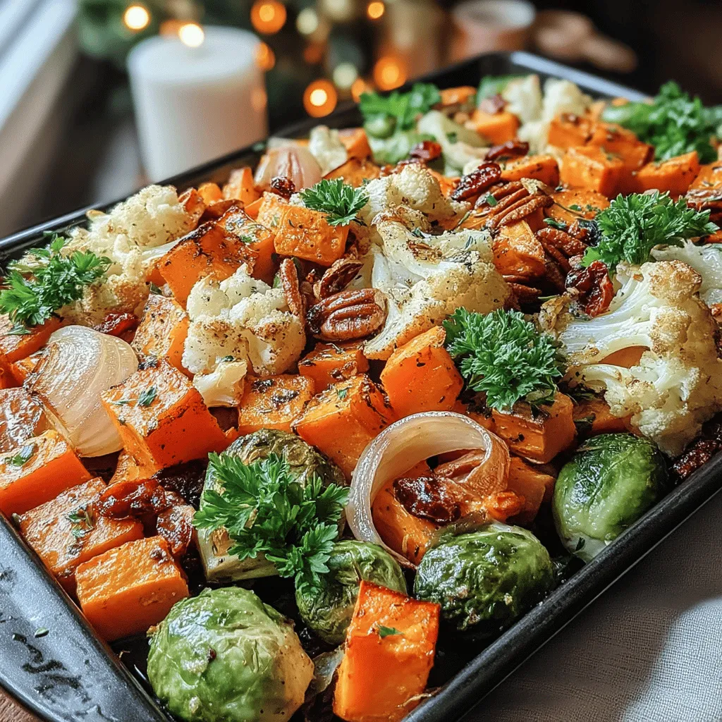 Embrace the flavors of fall with our delightful Autumn Bounty Sheet Pan Veggies recipe. This vibrant dish combines an array of seasonal vegetables, enhanced by aromatic spices and a touch of sweetness from cranberries and pecans. Perfect as a side or a main dish over greens, this recipe is not only easy to prepare but also packed with nutrients, making it an ideal choice for your autumn gatherings.
