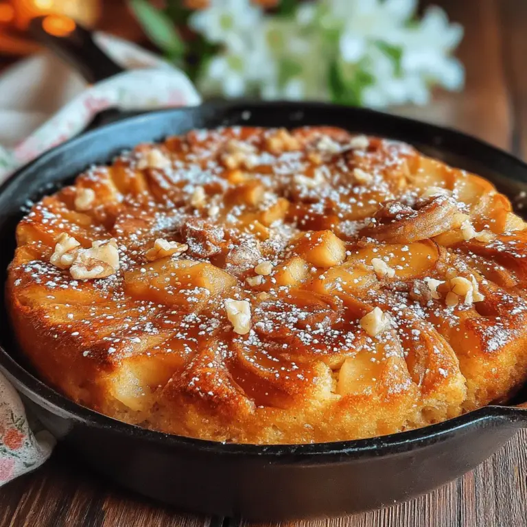 Cinnamon Swirl Apple Delight is a delightful dessert that combines the warmth of cinnamon and the sweetness of apples in a simple yet irresistible recipe. Perfectly baked in a skillet, this dish is not only easy to prepare but also brings a comforting aroma to your kitchen. Ideal for family gatherings or cozy evenings at home, this dessert is sure to impress. In this article, we will explore the ingredients, step-by-step instructions, and some background on why this recipe stands out among traditional apple desserts.