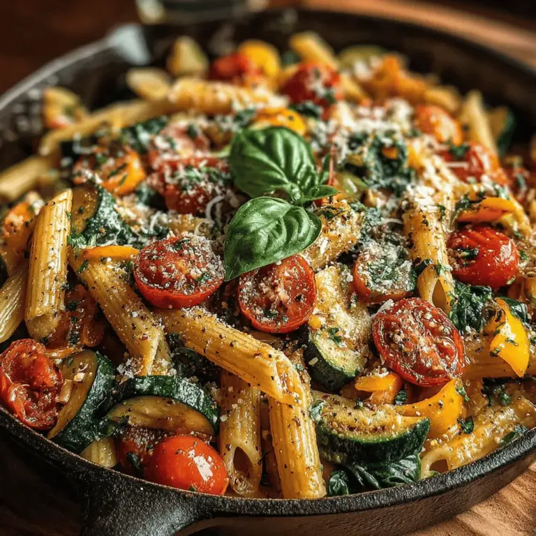Creamy One-Pot Veggie Delight is a delightful pasta dish that combines the goodness of fresh vegetables with a rich, creamy sauce, all cooked in a single pot. This recipe is perfect for busy weeknights when time is limited, yet you want to enjoy a nutritious meal that satisfies the whole family. Not only does it cater to vegetarians, but it also delights non-vegetarians with its vibrant flavors and hearty ingredients. By incorporating a variety of vegetables, this dish promotes a healthier lifestyle while showcasing the joy of cooking with simple, wholesome ingredients.