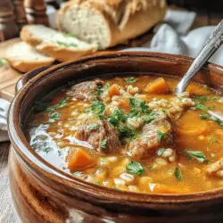 Rustic Hearty Beef and Barley Soup