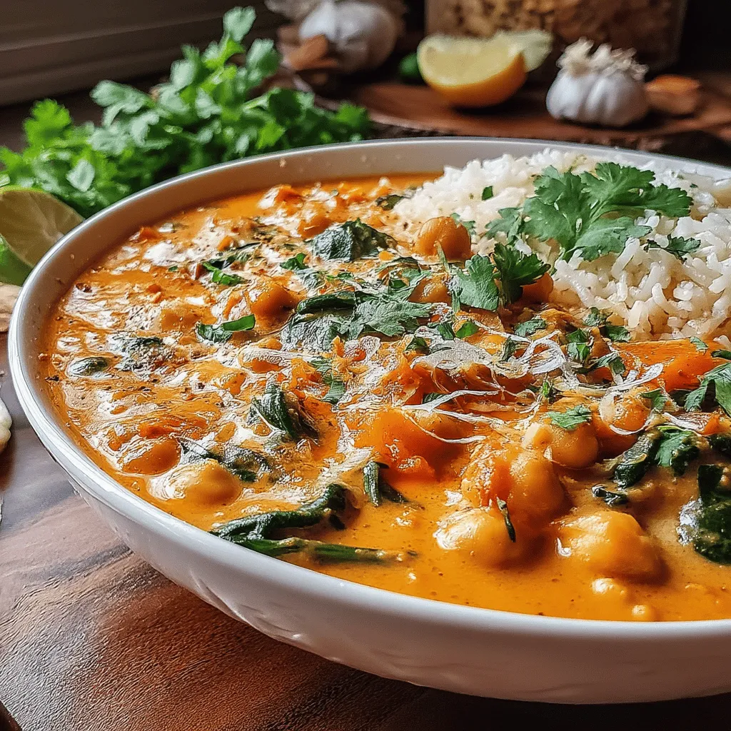 Quick Chickpea and Spinach Coconut Curry is a vibrant and delicious vegan dish that is both comforting and nourishing. This recipe combines the earthy flavors of chickpeas with the freshness of spinach and the creamy richness of coconut milk, creating a meal that is satisfying and packed with nutrition.