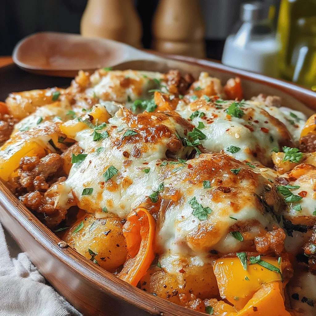 Delve into the world of comforting home-cooked meals with our Savory Sausage and Peppers Bake. This delightful dish brings together the robust flavors of Italian sausage, fresh vegetables, and melted mozzarella cheese, creating a satisfying meal that will please the whole family. Whether you’re looking for a weeknight dinner option or a dish to impress guests, this recipe is both simple and delicious. With ingredients that are easily accessible and a straightforward cooking process, you can whip up this delightful bake in no time. Let's explore the details of this savory dish!