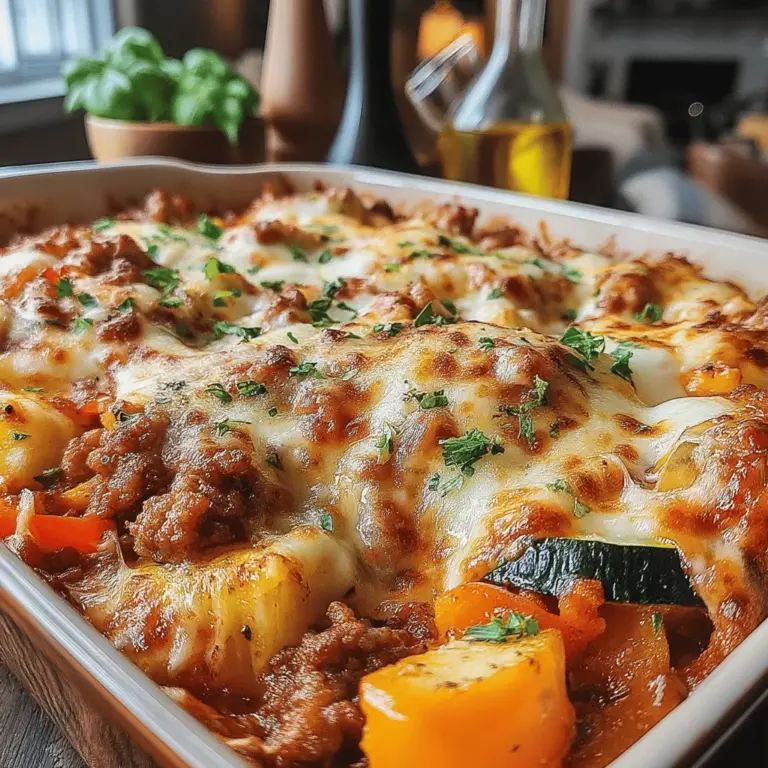 Delve into the world of comforting home-cooked meals with our Savory Sausage and Peppers Bake. This delightful dish brings together the robust flavors of Italian sausage, fresh vegetables, and melted mozzarella cheese, creating a satisfying meal that will please the whole family. Whether you’re looking for a weeknight dinner option or a dish to impress guests, this recipe is both simple and delicious. With ingredients that are easily accessible and a straightforward cooking process, you can whip up this delightful bake in no time. Let's explore the details of this savory dish!