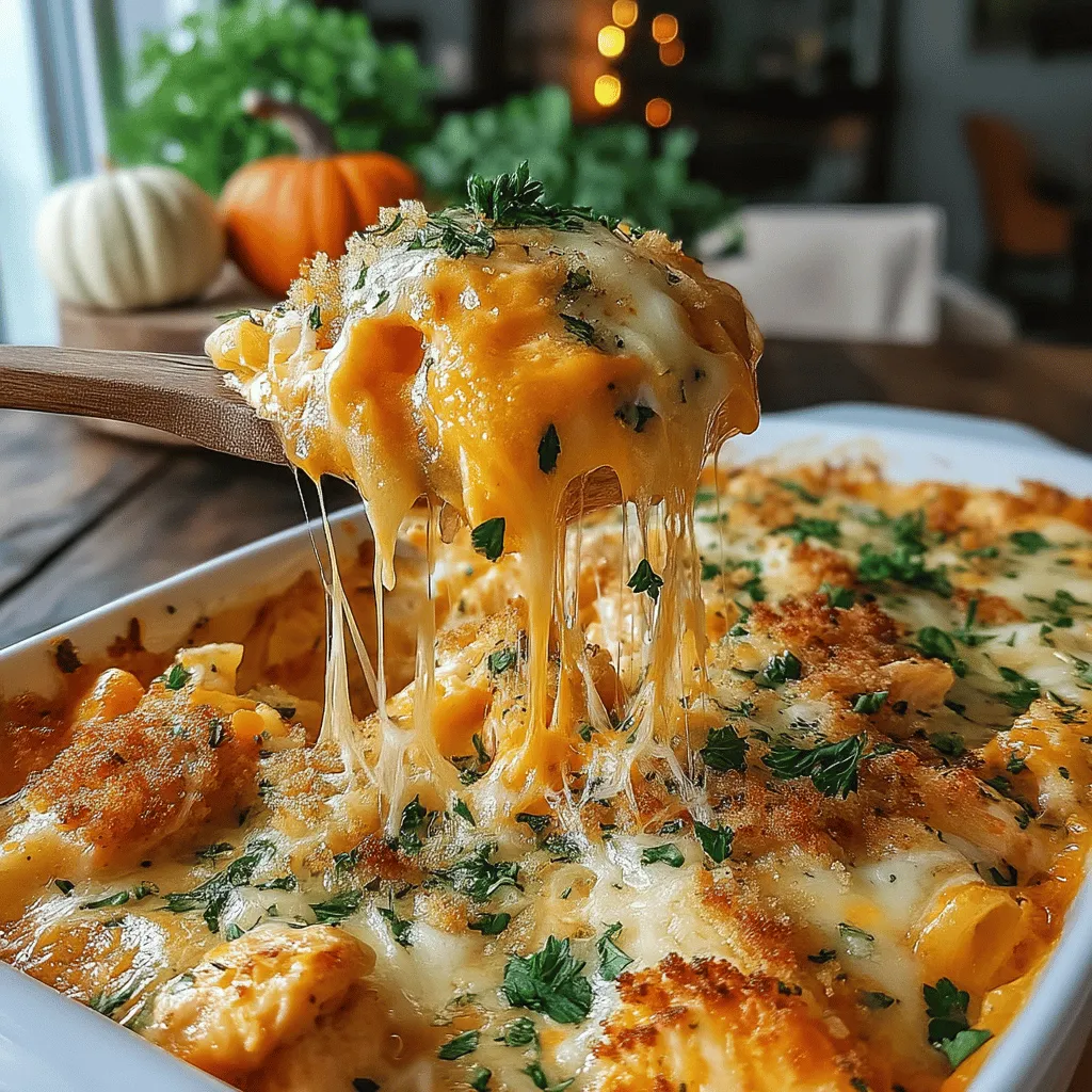 As the leaves turn and the air becomes crisp, there's nothing quite like a warm, comforting dish to bring the family together. The Effortless Cheesy Pumpkin & Chicken Bake is a delightful amalgamation of seasonal flavors, combining the earthy sweetness of pumpkin with the savory richness of chicken. This dish is not only a feast for the senses but also a celebration of fall's finest ingredients.